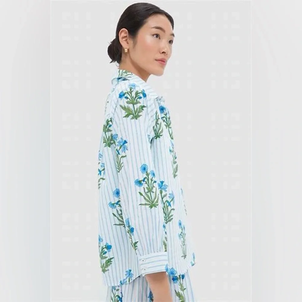 Pink City Prints Lily Stripe Alba Shirt - Small - Picture 4 of 9